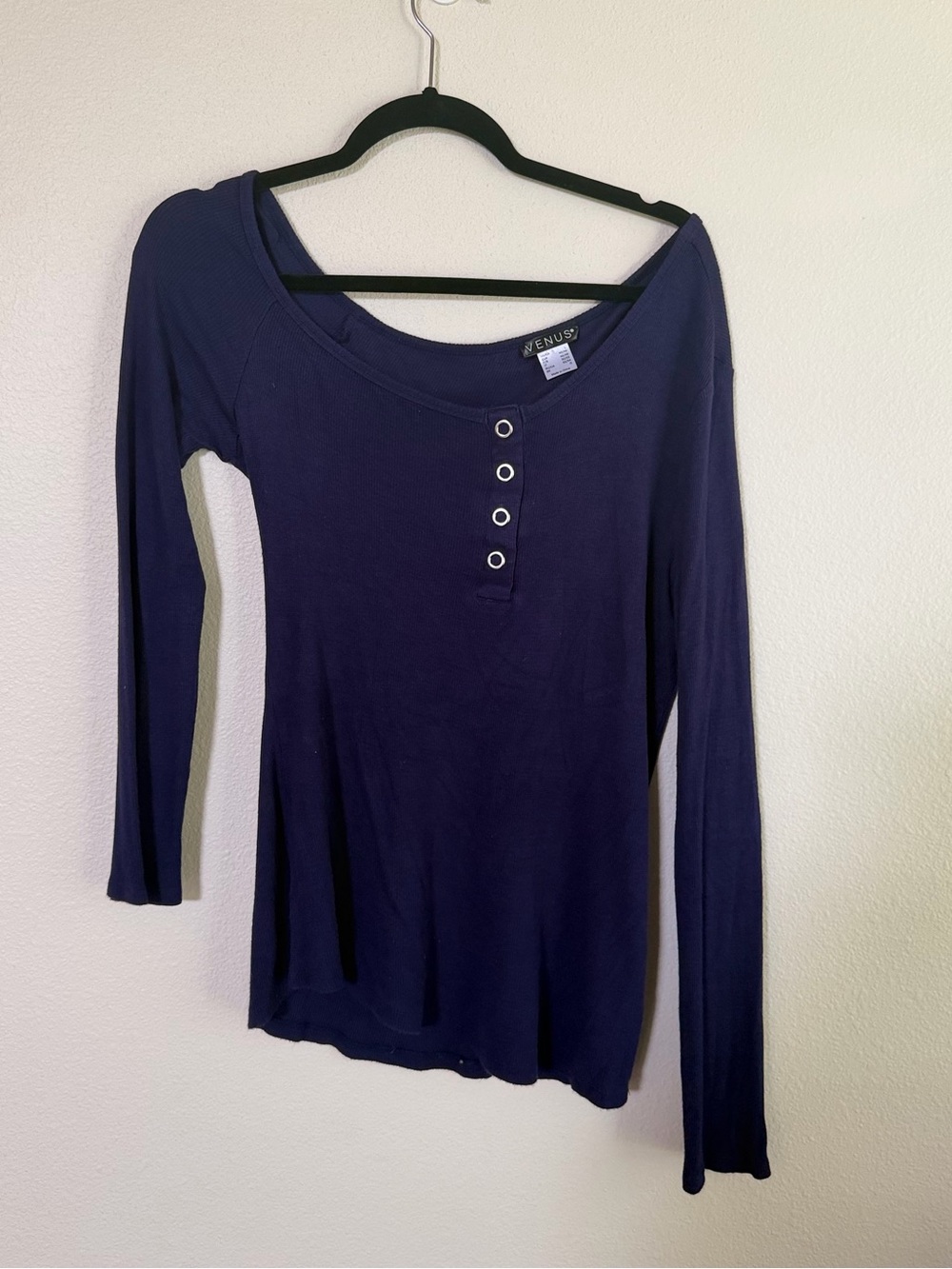 Navy Blue Asymmetrical Top